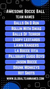 Awesome Bocce Ball Team Names