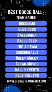 Best Bocce Ball Team Names