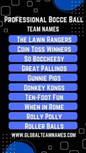 Professional Bocce Ball Team Names