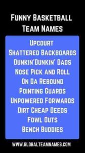 Funny Basketball team names