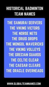 Historical Badminton Team Names