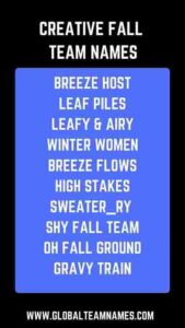 Creative Fall Team Names